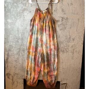 Haley Solar “Boho Tie-Dye Harem Jumpsuit – Festival Hippie Gypsy Vibes Size XS/S